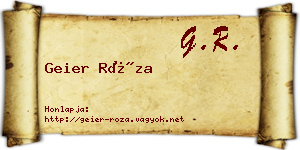 Geier Róza névjegykártya